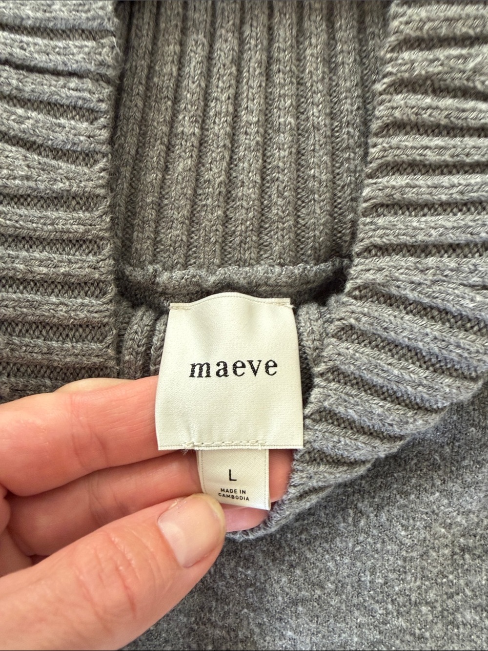 Anthropologie Maeve Carys Gray Mock Neck Sweater Size Large Slouchy Soft - Picture 5 of 6